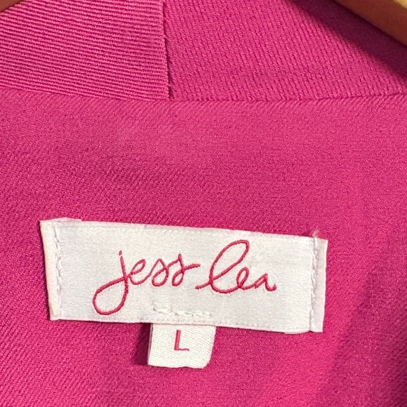 Elegant Fuchsia Blazer with Animal Print Lining - Picture 2 of 7